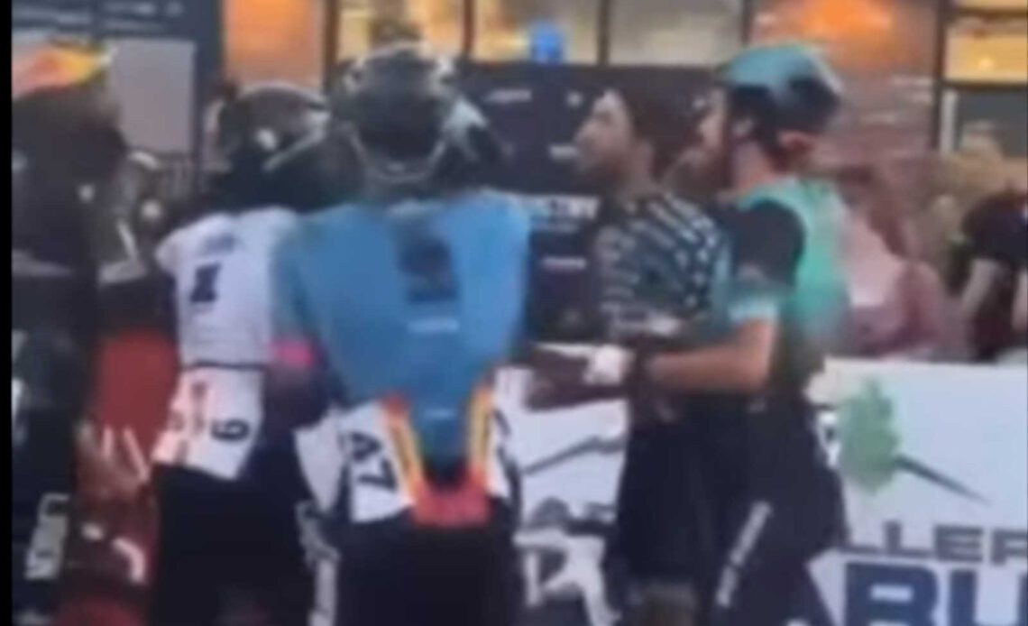 A huge fist fight broke out after the Salt Lake Criterium