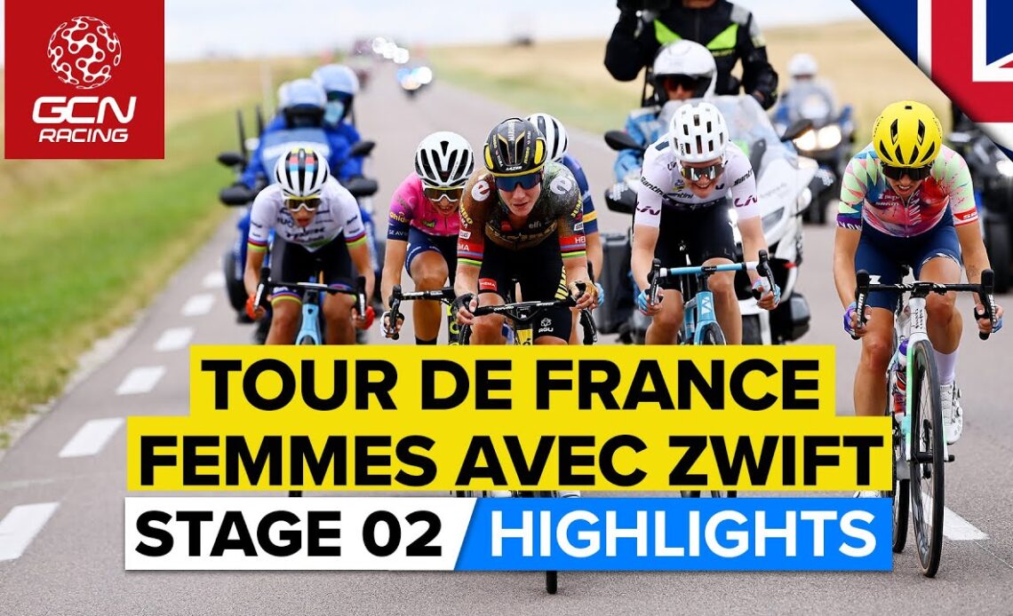 Crosswind Chaos! | Tour De France Femmes Avec Zwift 2022 Stage 2 Highlights