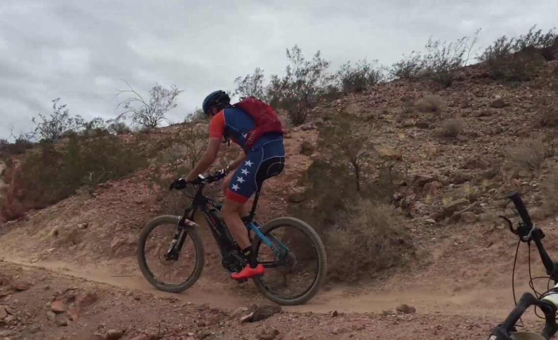 Dan and Rusty E-Mountainbiking at the Outdoor Demo