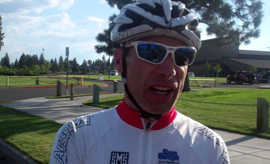 Dirk Pohlmann discusses finishing second in the mens 45 49 road race
