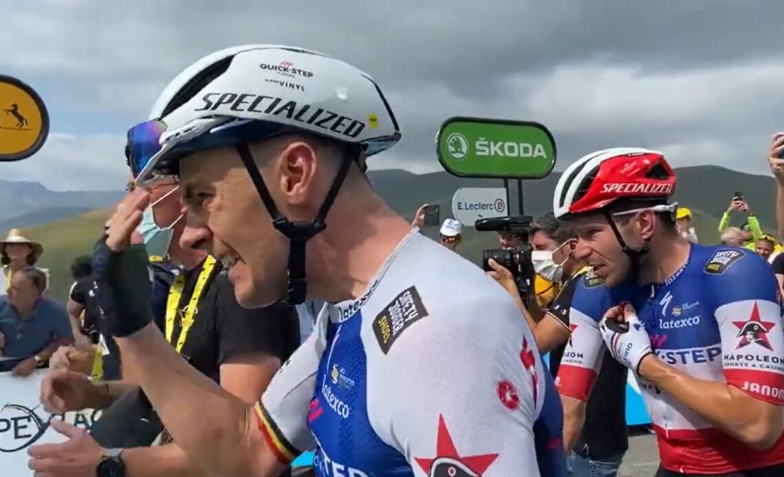 Fabio Jakobsen makes Tour de France time cut by 15 seconds, breaks down after