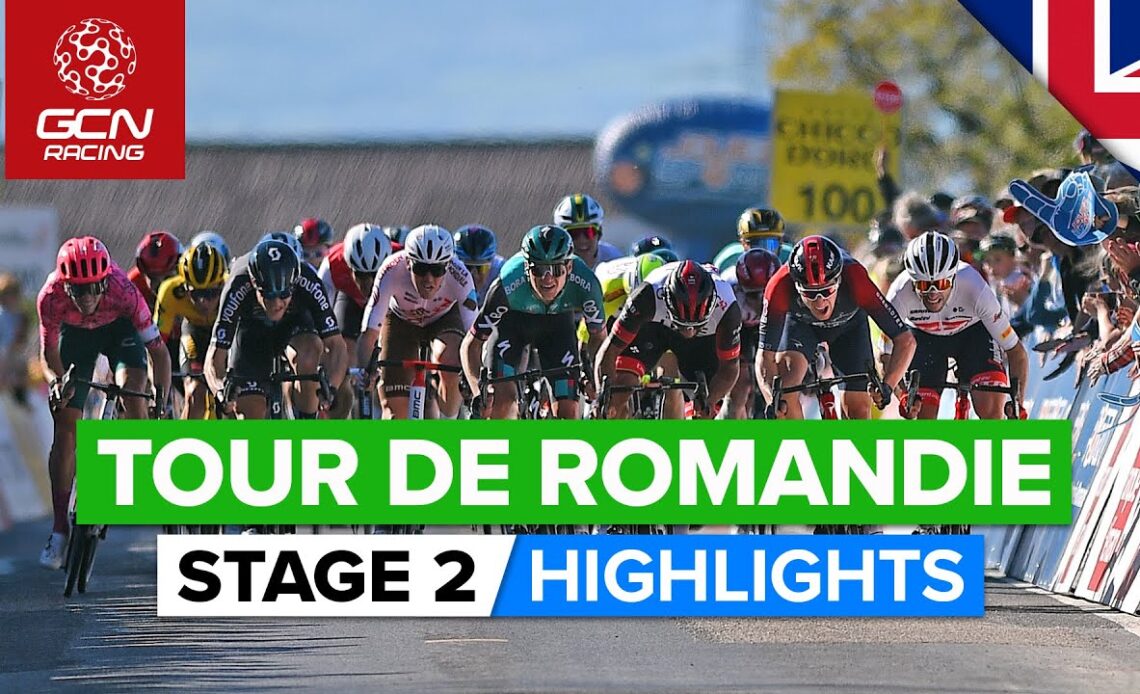 Fast Run-In To First Bunch Sprint | Tour De Romandie 2022 Stage 2 Highlights