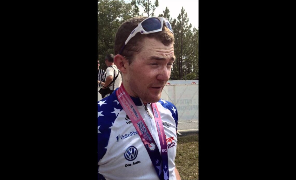 Julian Kyer talks about winning the elite men's road race