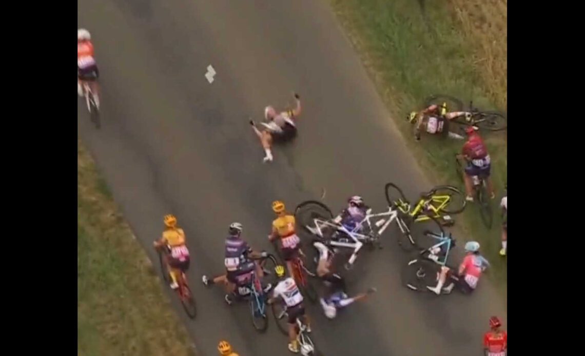 crash at Tour de France Femmes