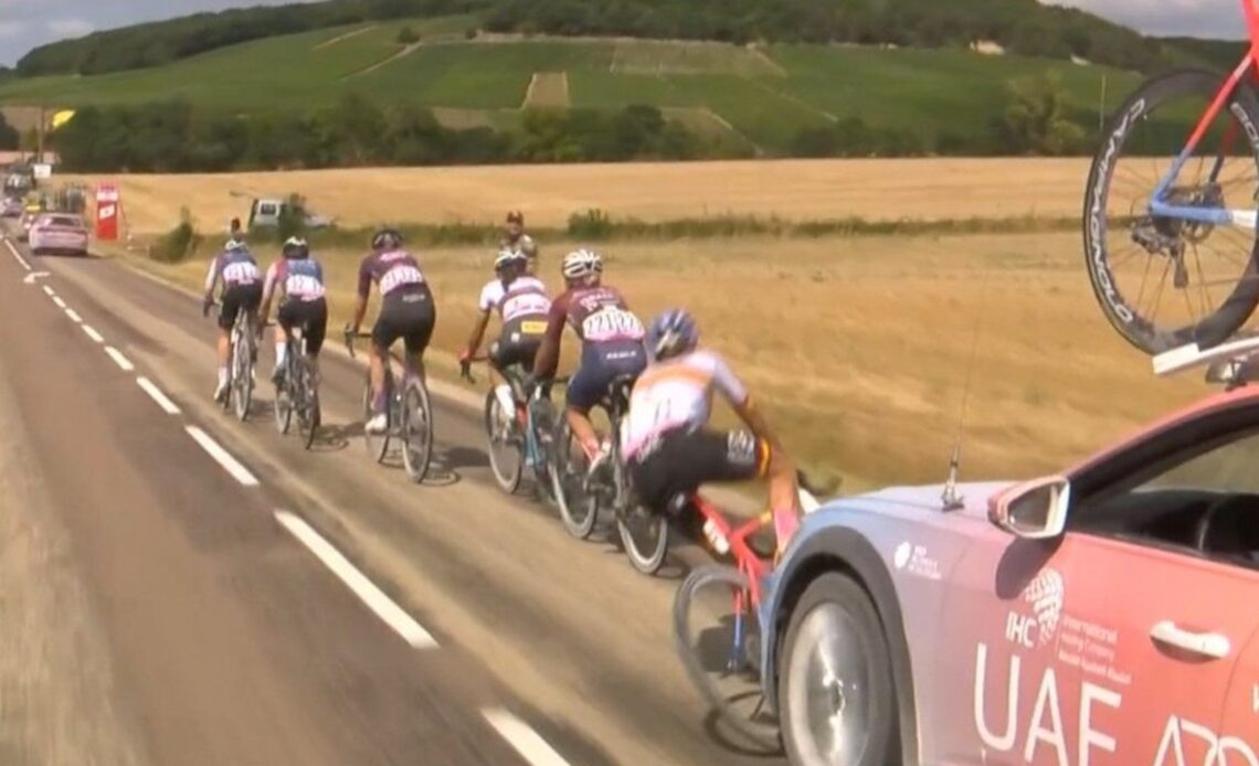 Mavi García was knocked down by her own team car at Tour de France Femmes