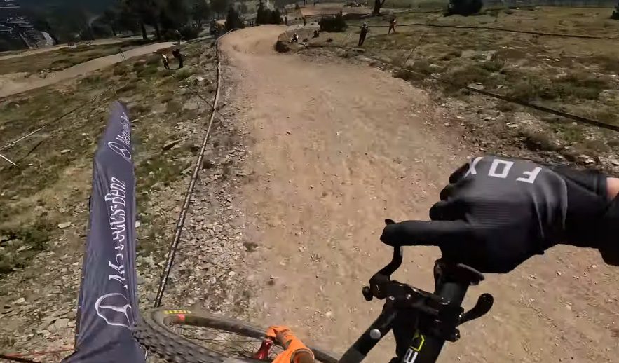 Jackson Goldstone rides the new vallnord world cup course