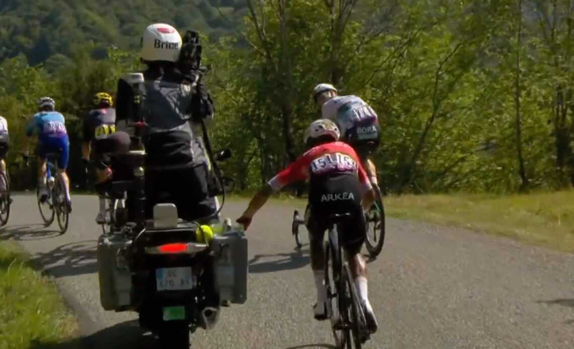 Quintana handed Tour de France time penalty for motorbike push