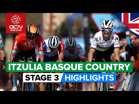 Reduced Bunch Sprint After A Hard Day! | Itzulia Basque Country 2022 Stage 3 Highlights