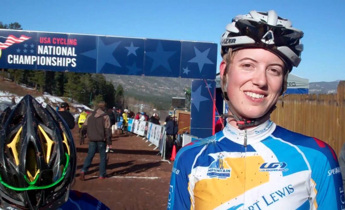 Sarah Sturm and Lauren Catlin talk about going one two in the women's Division I short track cross country race