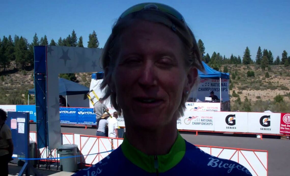 Sue Butler talks about winning the womens 40 44 road race at the 2011 USA Cycling Masters Road National Championships