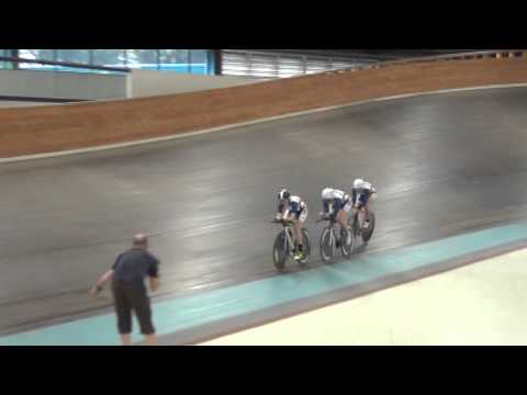 Team pursuit practice at the 2013 Pan Am Continental Track Championships