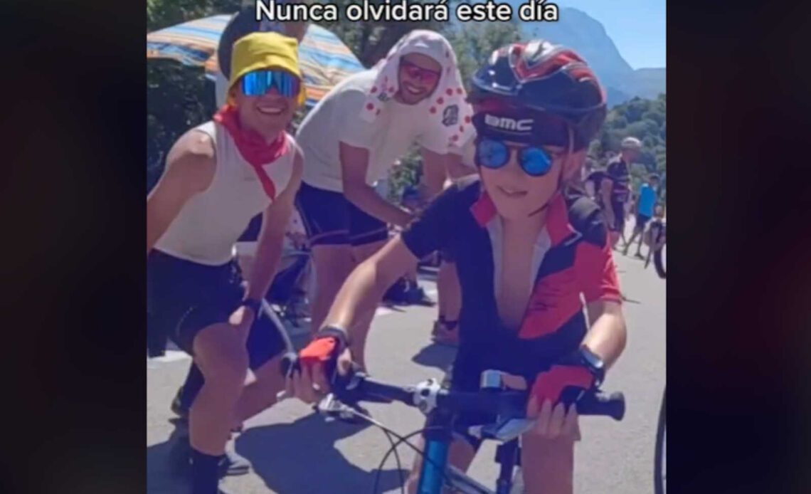 This kid rode up a Tour de France climb and it’s the cutest thing ever