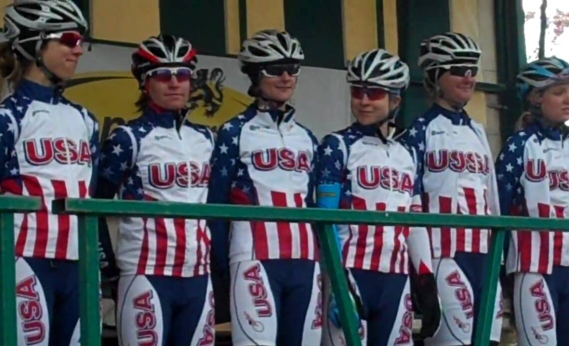 USA Cycling Women's National Team signs in at the women's Tour of Flanders