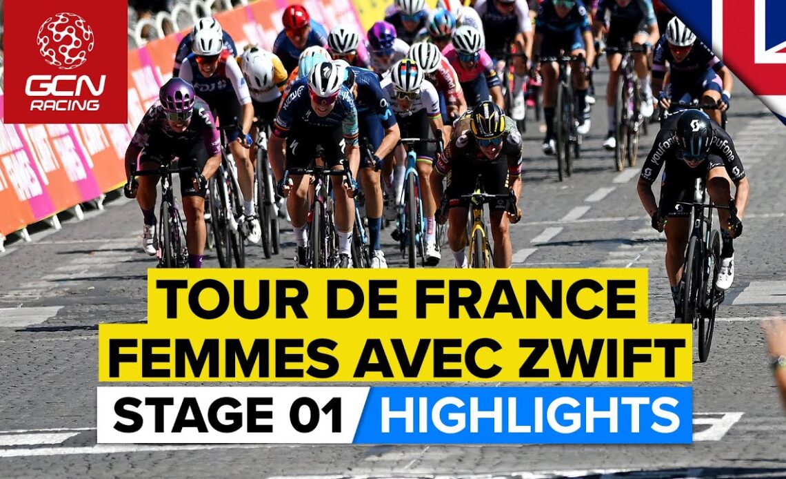 Who Will Take Race's First Yellow Jersey? | Tour De France Femmes Avec Zwift 2022 Stage 1 Highlights
