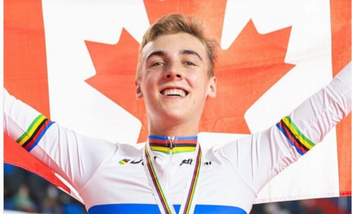 Carson Mattern just won another rainbow jersey at the junior track worlds