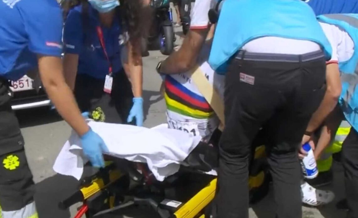 Julian Alaphilippe is out of the Vuelta after brutal crash