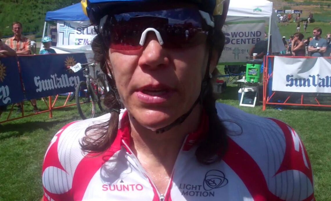 Rebecca Rusch after winning the single speed race