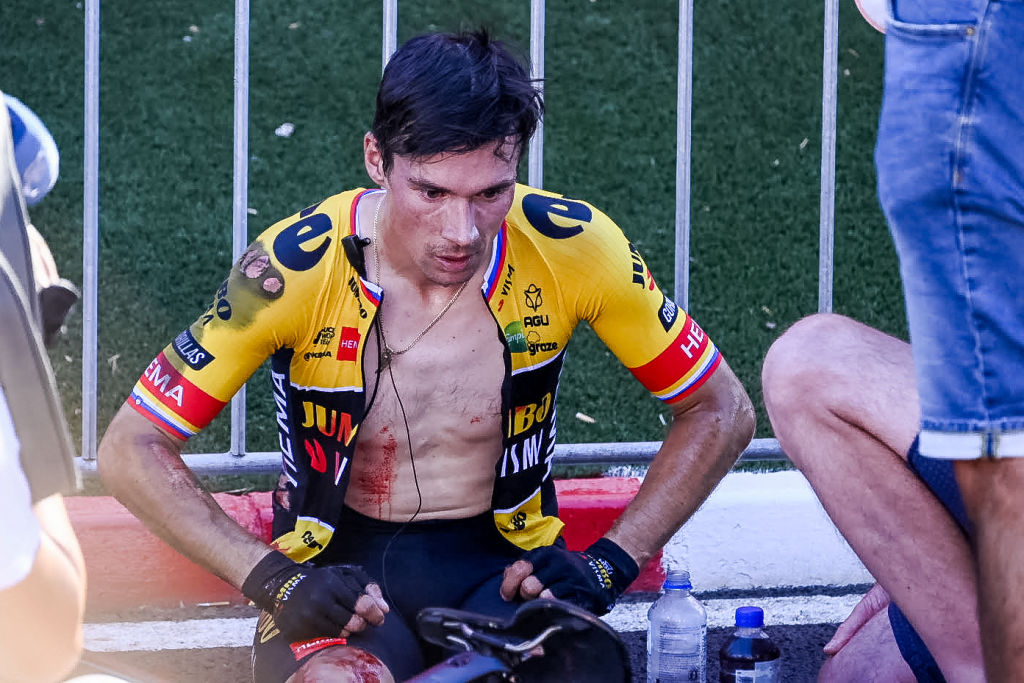 Eyewitness: High drama at Vuelta a España as Roglic crashes after late attack