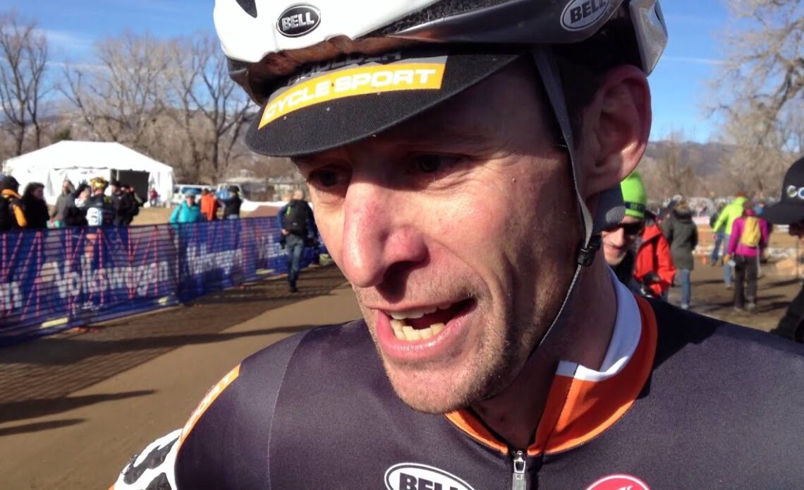 Peter Webber talks after winning the 2014 USA Cycling Cyclo-cross National Championships