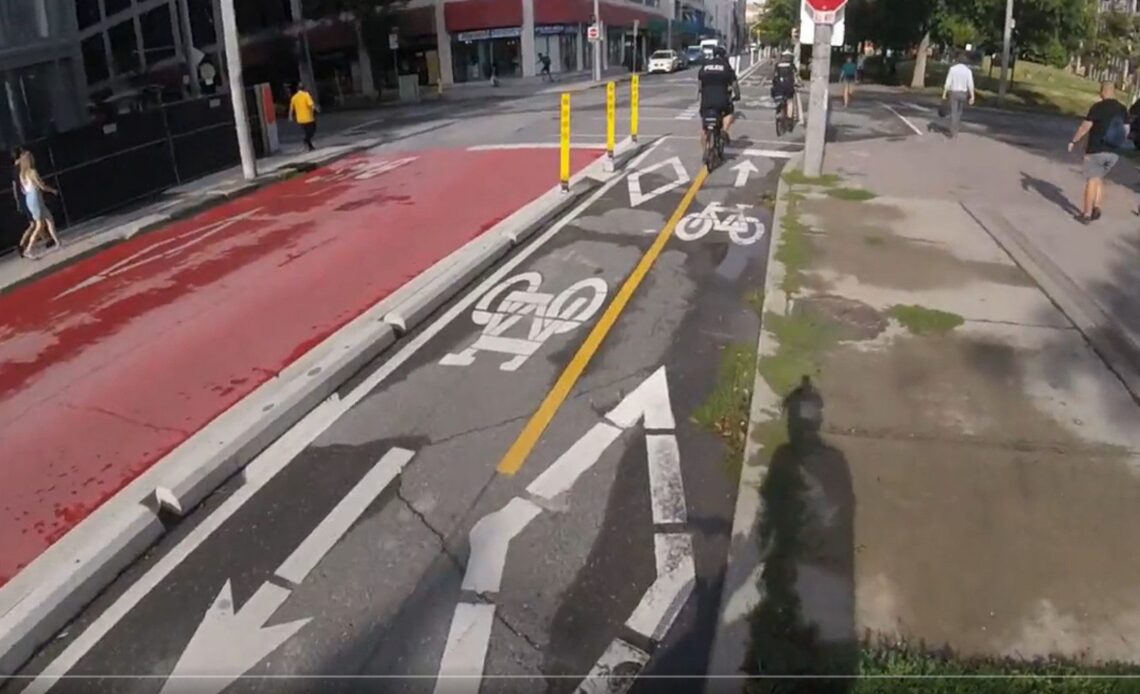 Three Toronto police officers on bikes caught riding through stop sign