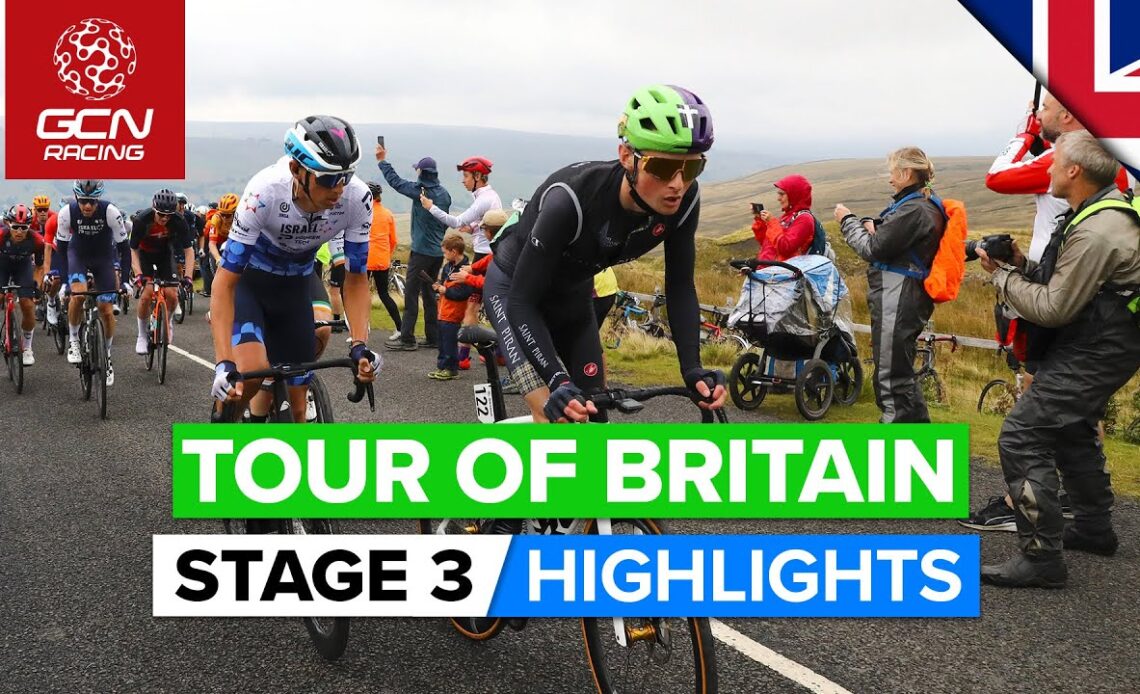 Torrential Rain And A Nail-Biting Finish! | Tour Of Britain 2022 Stage 3 Highlights