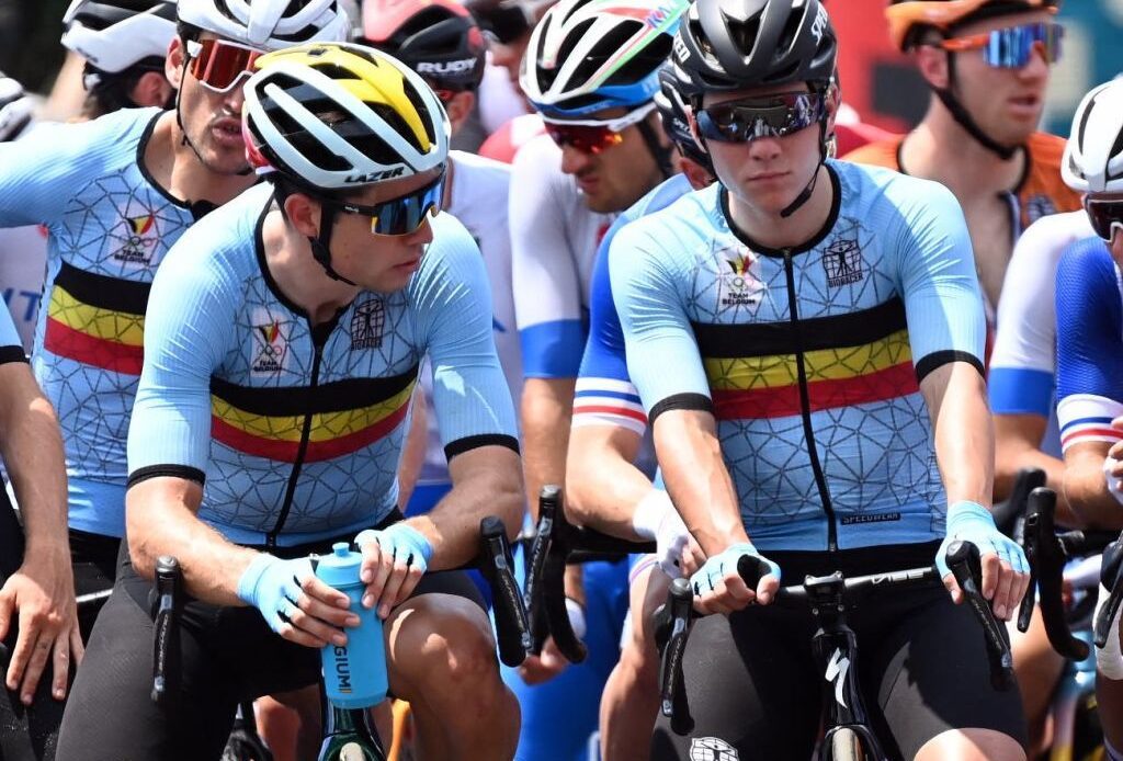 Belgian road cyclists Wout Van Aert and Remco Evenepoel