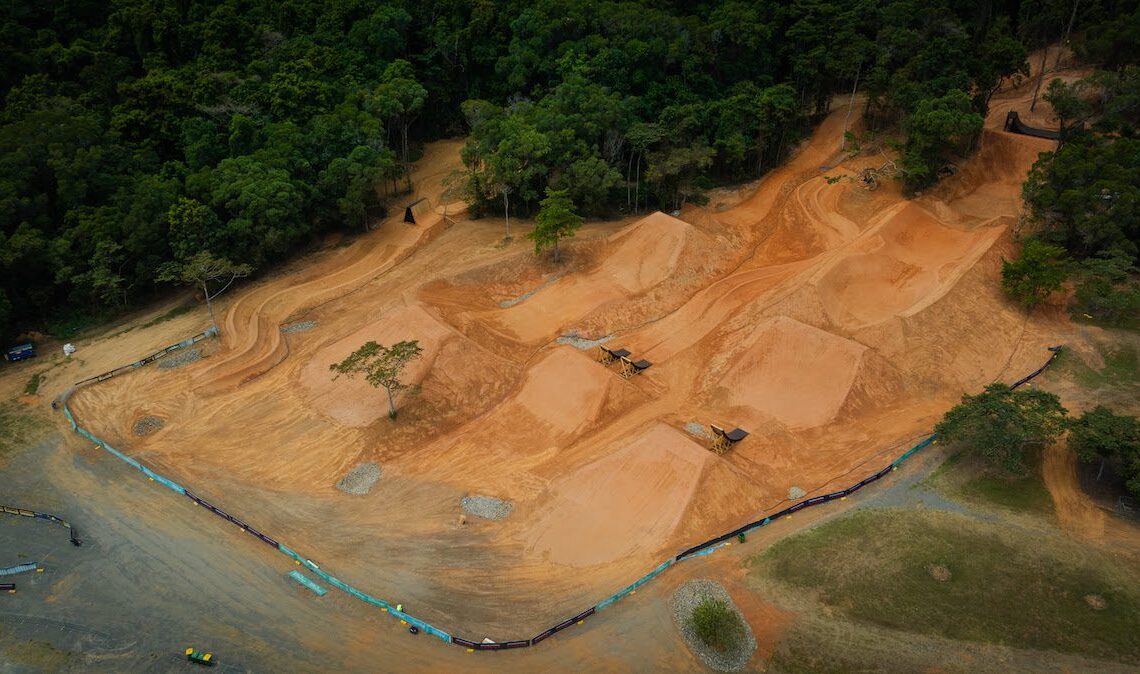 Aerial shot of Cairns slopstyle course