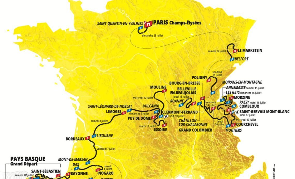 Tour de France 2023 route map