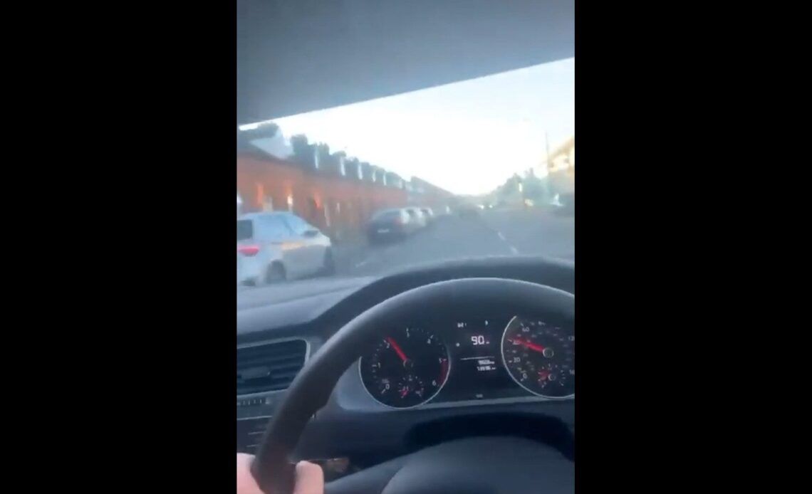 Laughing motorist knocks cyclist off bike on purpose in Ireland