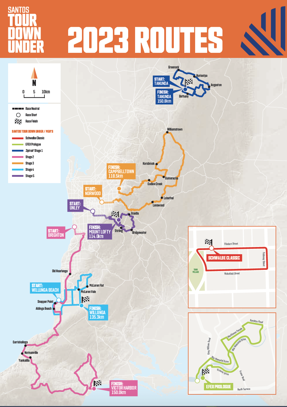 Tour Down Under 2023 Route 