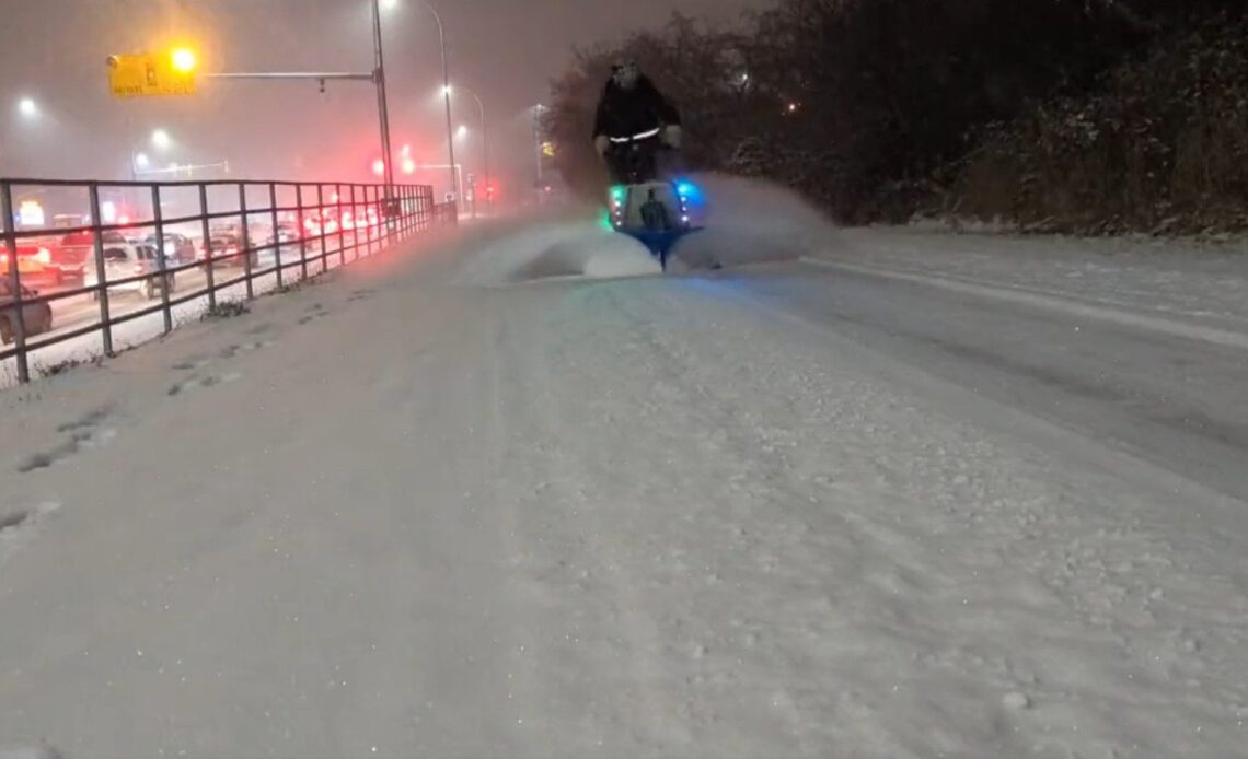 A Victoria cyclist attached a snow plow to his cargo bike and it’s awesome