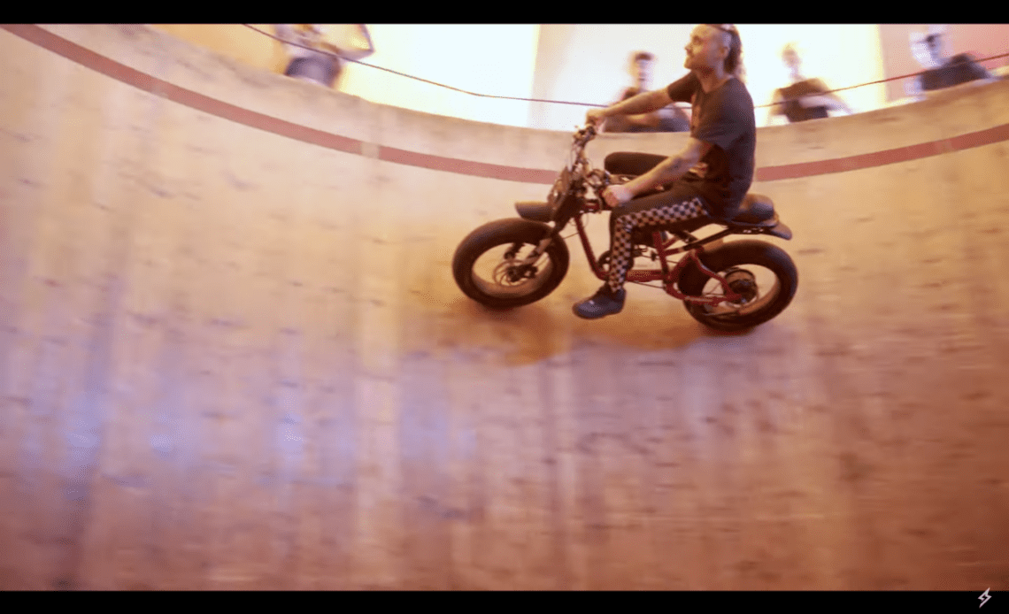 Watch: An e-bike takes on the wall of death