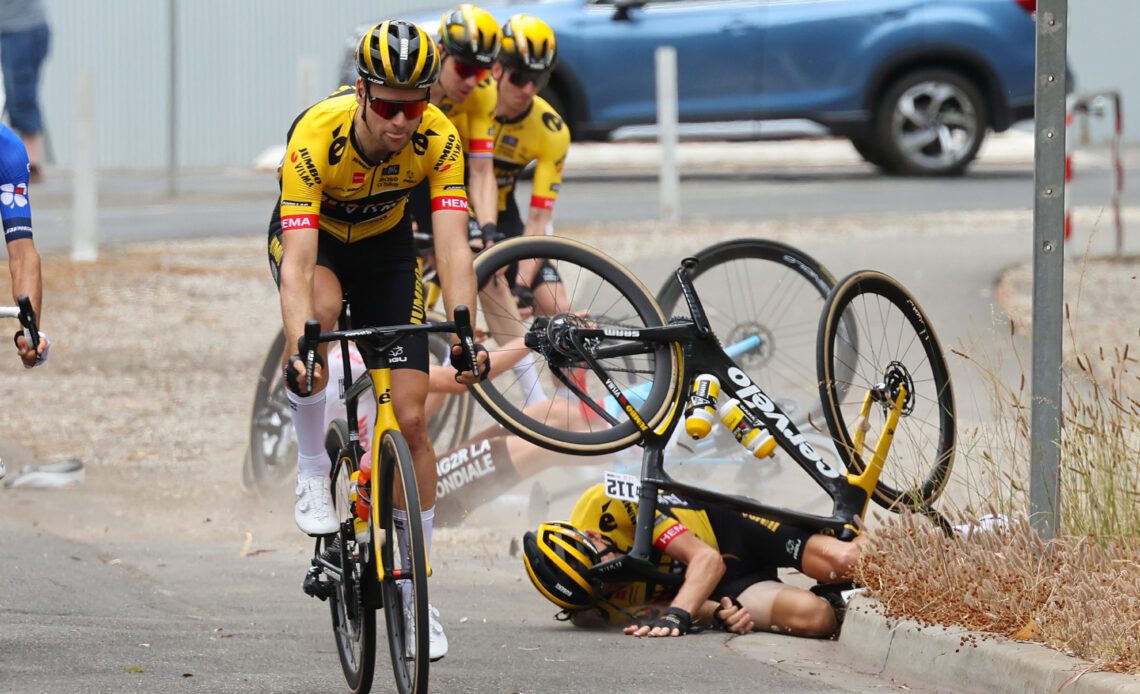 Crashes take their toll on day two of the Tour Down Under