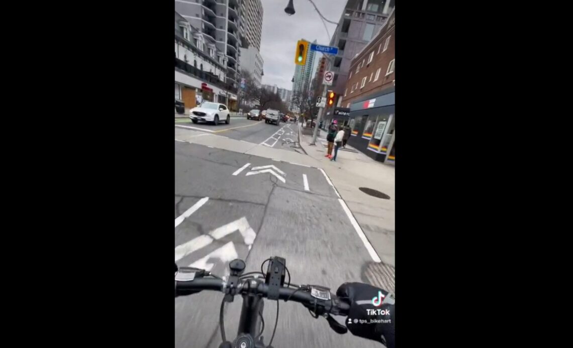 Watch the TikTok of this parking officer nab two trucks parked in Toronto bike lanes