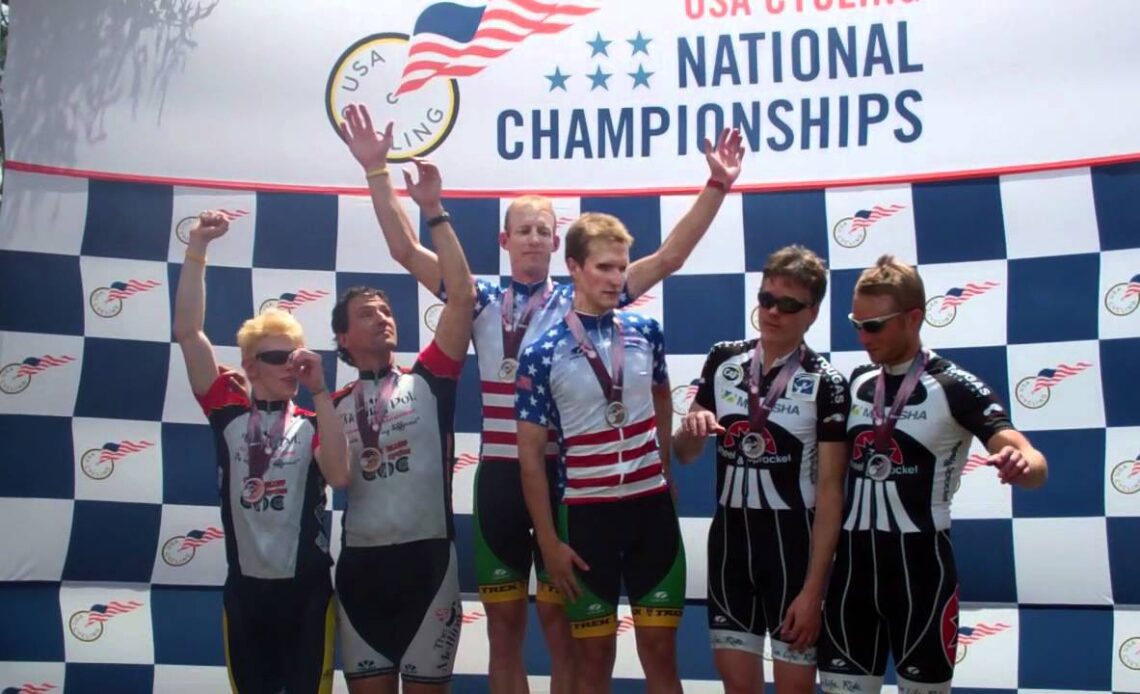 Mens Blind Visually Impaired road race podium