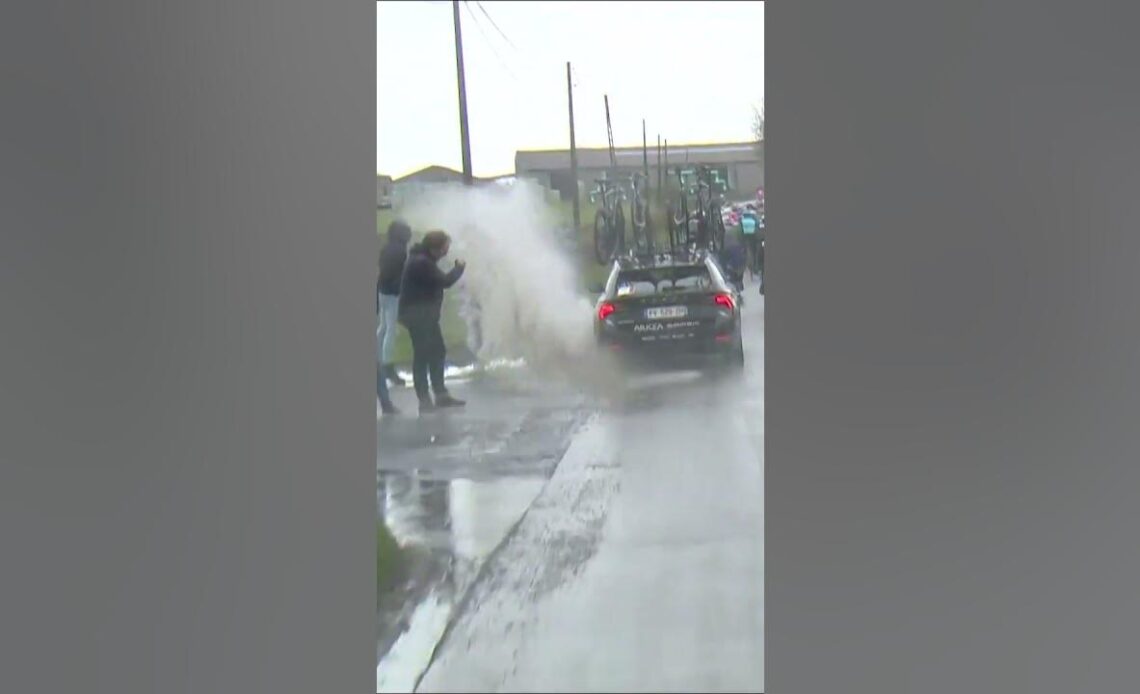 Fan Gets Soaked By Team Car! #Shorts
