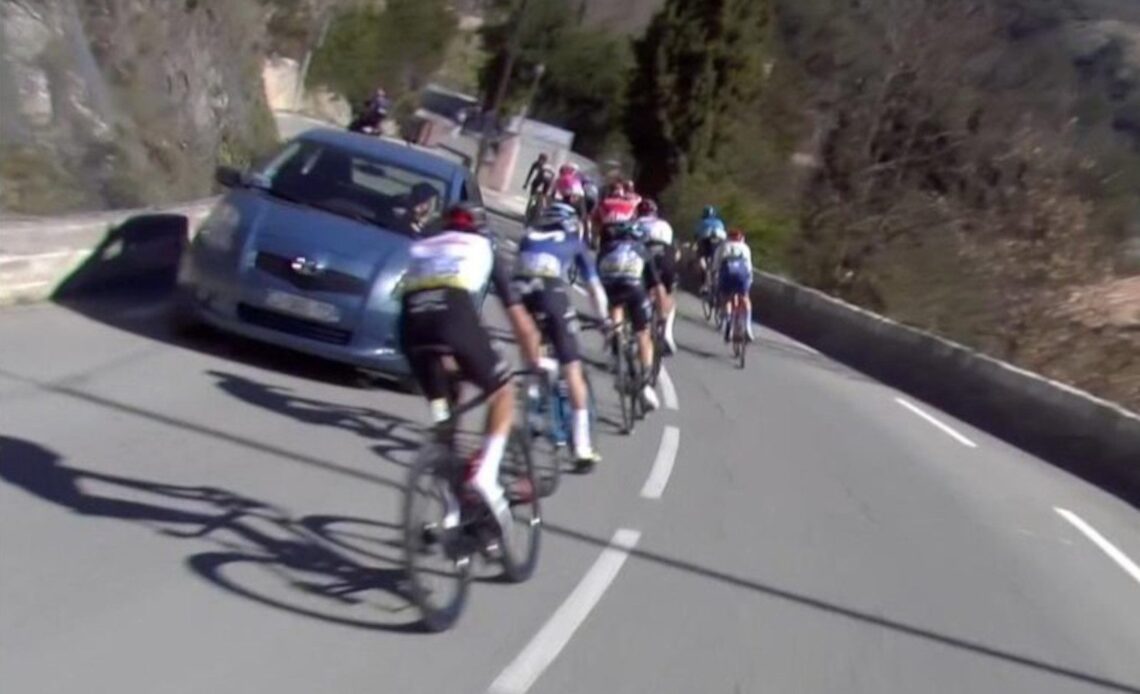 Final stage of Paris-Nice marred with near-disaster for chase group