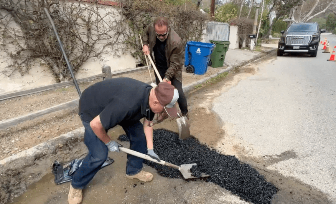 Arnold Schwarzenegger terminates neighborhood pothole