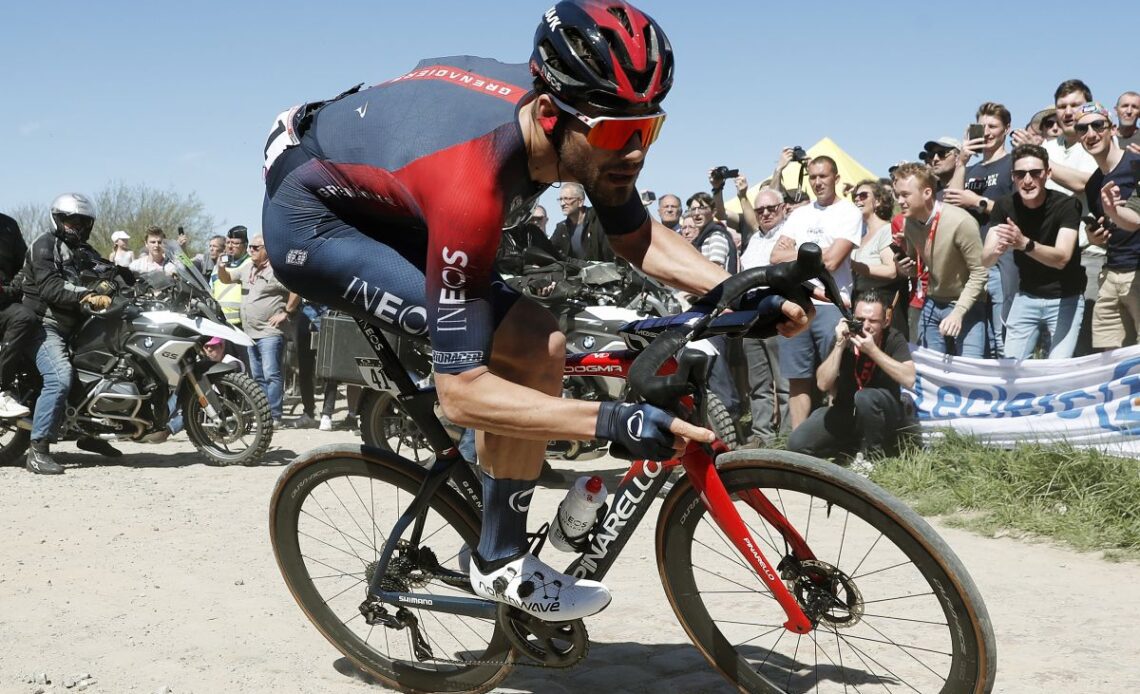 Filippo Ganna in action during the 2022 Paris-Roubaix