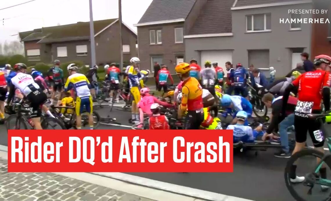 Rider DQ'd After MASSIVE TOUR OF FLANDERS 2023 Crash involving Wout Van Aert