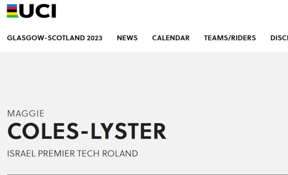 Is Maggie Coles-Lyster going to Israel Premier Tech Roland?