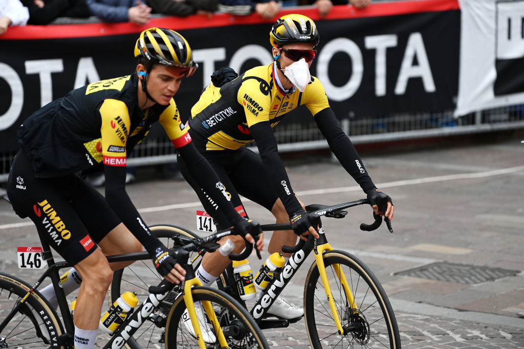 Primoz Roglic and Sepp Kuss left bloodied but survive Giro d’Italia crashes