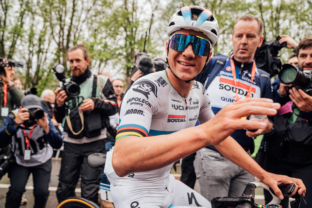 Remco Evenepoel after winning Liege Bastogne Liege