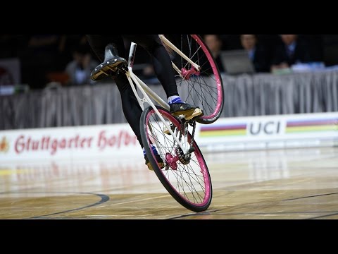 Slovakia's Nicole Frybortova and her artistic cycling bike