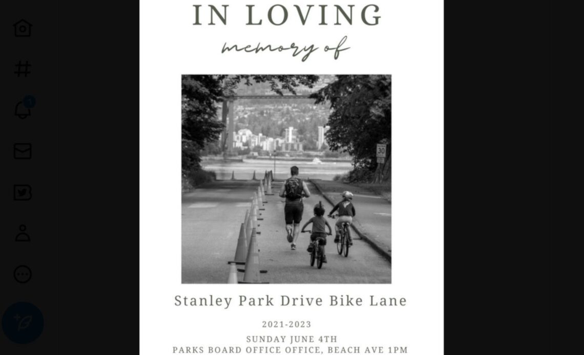 There was a 'funeral’ for the removed bike lanes in Stanley Park