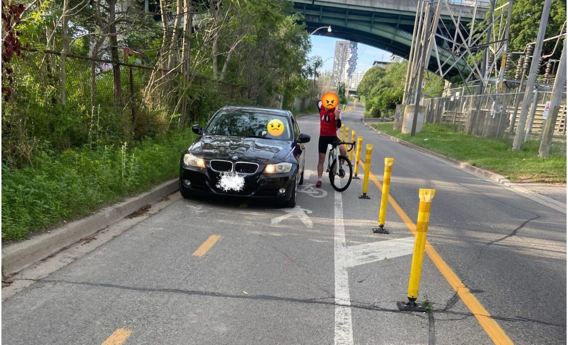 I was almost killed today by a motorist driving in cycle track and it was terrifying