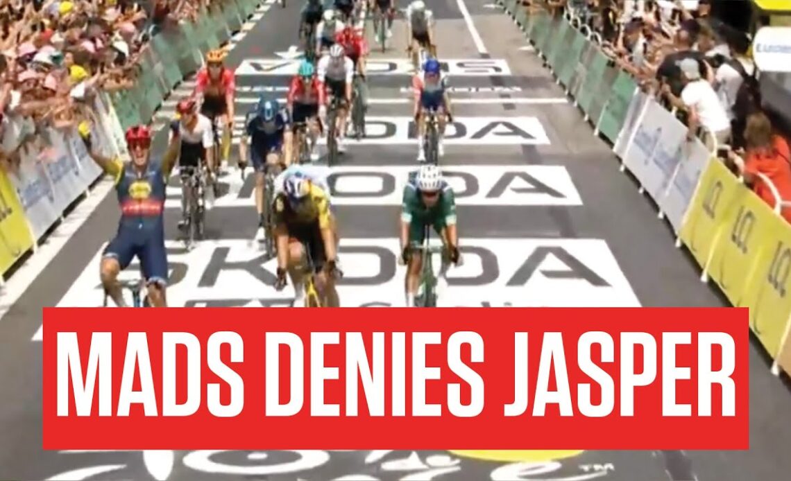 Mads Pedersen HOLDS OFF Jasper Philipsen & Wout van Aert For Stage 8 Win At The Tour de France 2023