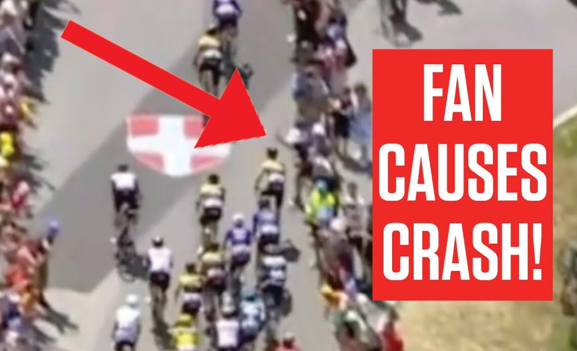 SPECTATOR CAUSES CRASH As Biniam Girmay & Egan Bernal Go Down In Stage 15 Of Tour de France 2023