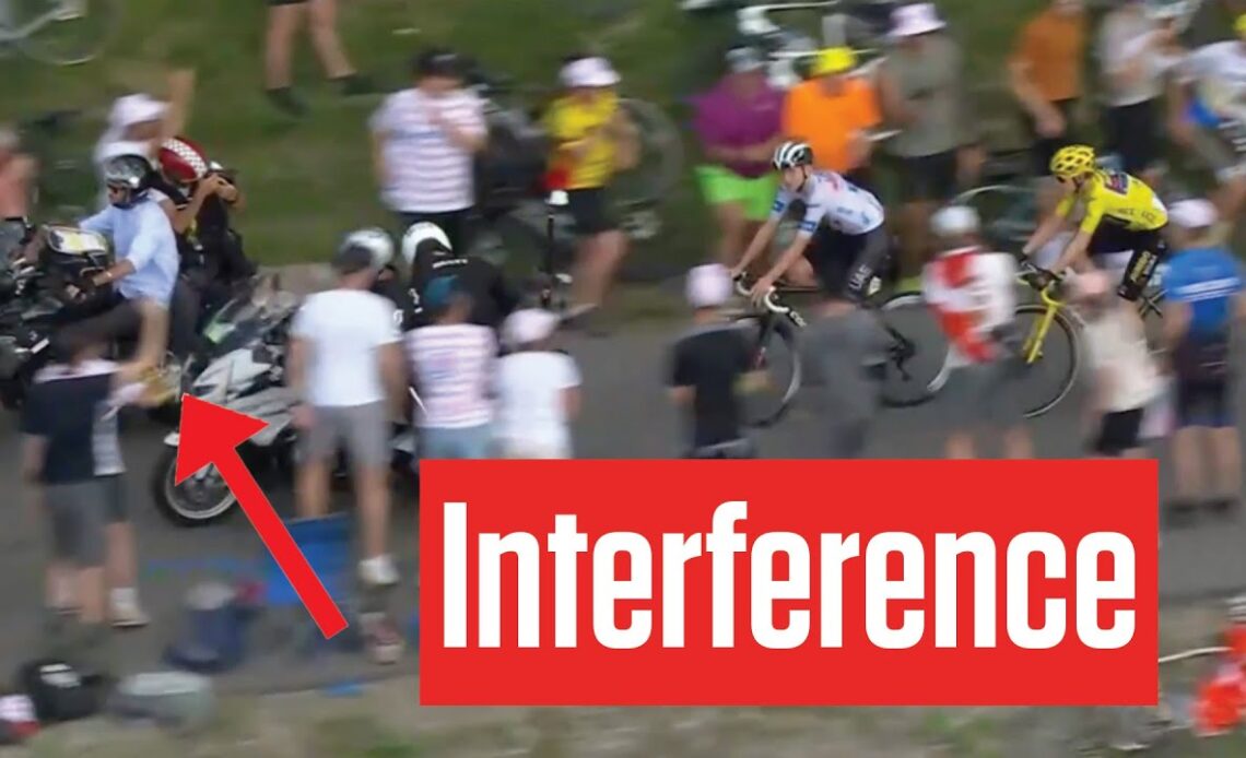 Tadej Pogacar Attack On Jonas Vingegaard DISRUPTED By Motorbikes In Stage 14 At Tour de France 2023