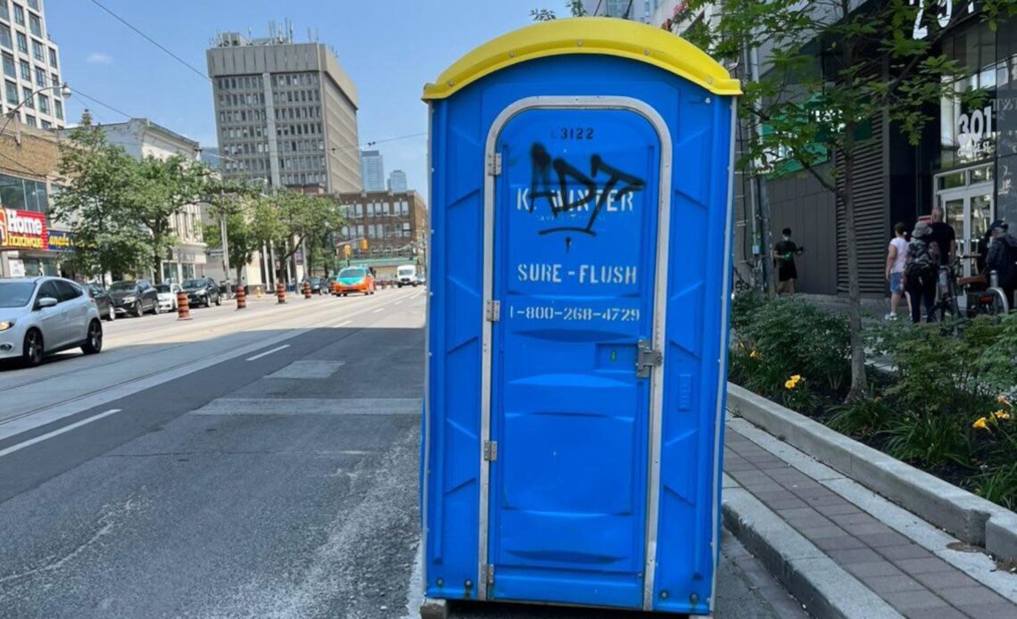 There's another toilet in the bike path in Toronto because Toronto